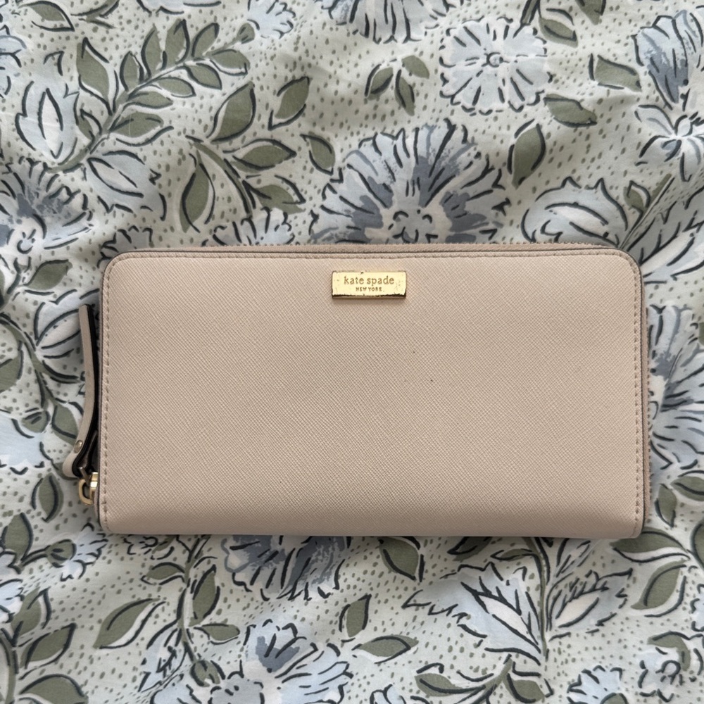 Kate Spade Taupe Zip-Around Wallet